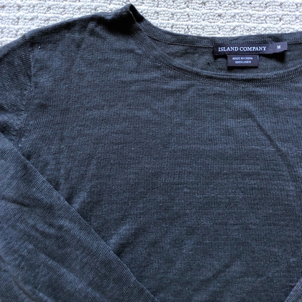100% Linen Sweater Crew Neck Sweater